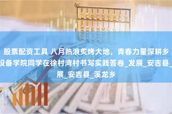股票配资工具 八月热浪炙烤大地，青春力量深耕乡野 ——设备学院同学在徐村湾村书写实践答卷_发展_安吉县_溪龙乡